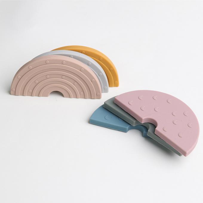 игрушка 2021 Teether силикона прорезывания зубов младенца радуги силикона нового продукта изготовленная на заказ BPA свободная