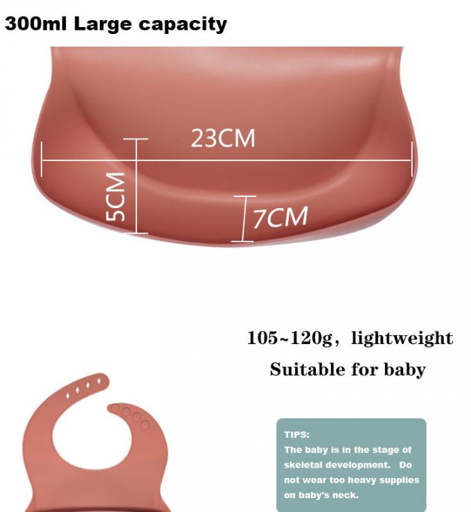 Изготовленный на заказ Bib младенца силикона BPA свободный мягкий водоустойчивый с уловителем еды