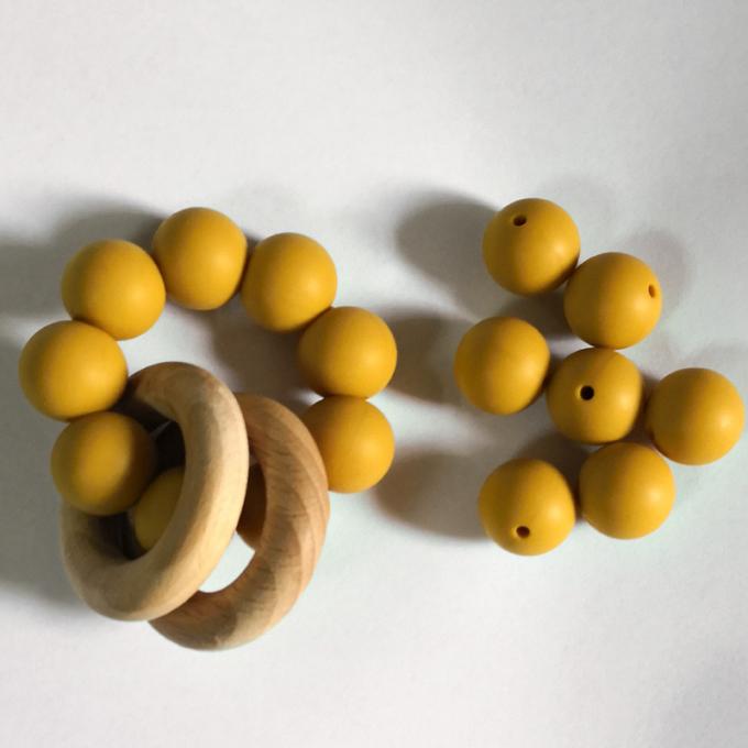 15mm оптовый da одобрило шарики силикона teether младенца для ожерелиь