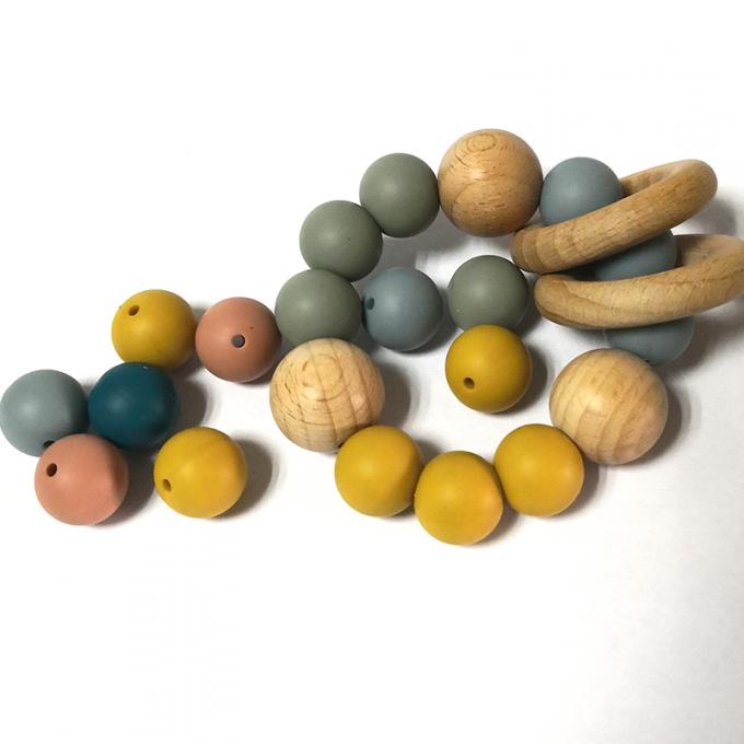 15mm оптовый da одобрило шарики силикона teether младенца для ожерелиь