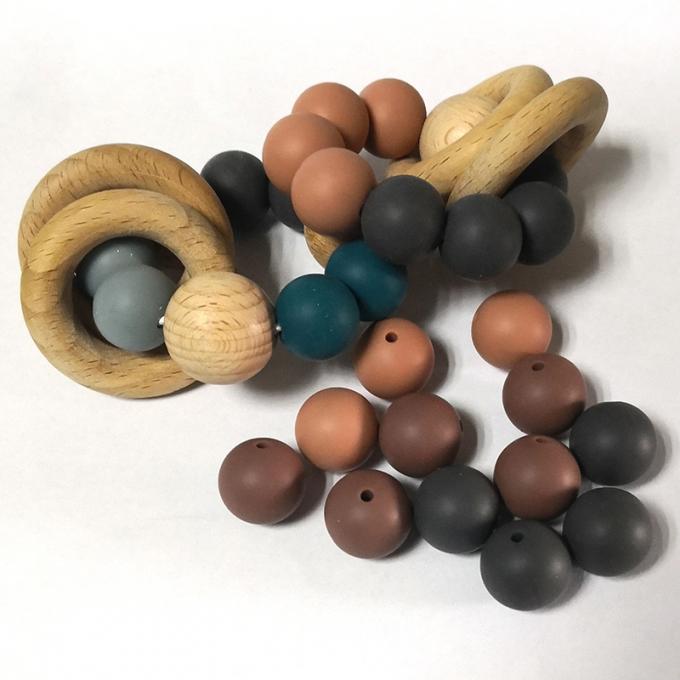 15mm оптовый da одобрило шарики силикона teether младенца для ожерелиь