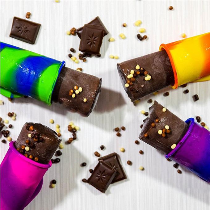 6 создатель попа льда подноса куба льда прессформы DIY попа льда прессформы Popsicle силикона ПК
