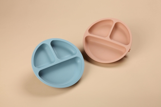Heat Resisting 100% Food Grade Silicone Suction Plate For Baby Feeding