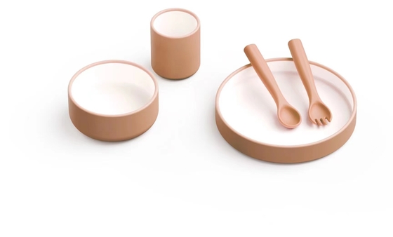 5 PCS FDA Approved Food Grade Silicone Dinnerware Set for Baby Feeding