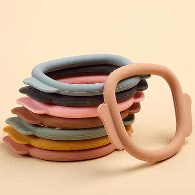 Eco Friendly Dog Shaped Baby Silicone Teething Pacifier Holder With Teething Ring