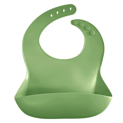 Custom Waterproof BPA Free Soft Silicone Baby Bib 115g With Food Catcher