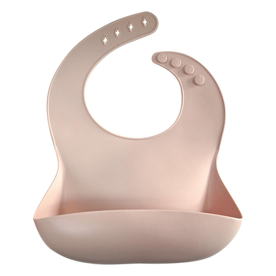 Custom Waterproof BPA Free Soft Silicone Baby Bib 115g With Food Catcher