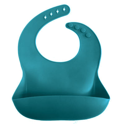 Custom Waterproof BPA Free Soft Silicone Baby Bib 115g With Food Catcher