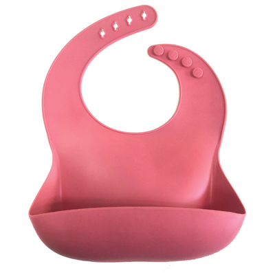 Custom Waterproof BPA Free Soft Silicone Baby Bib 115g With Food Catcher