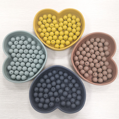 New Color BPA Free Baby Chew Necklace Round Silicone Teething Beads Brown/pink/orange/green/blue or Custom Color DL13-005 CN;GUA