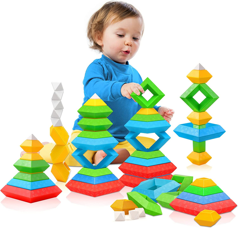 Colorful Preschool Learning Activities Plastic Stacking Toys Educational Kids Gifts